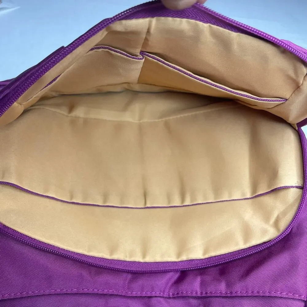 Travelon Anti-Theft Pleated Hobo Crossbody Bag and wallet Purple - Picture 6 of 11